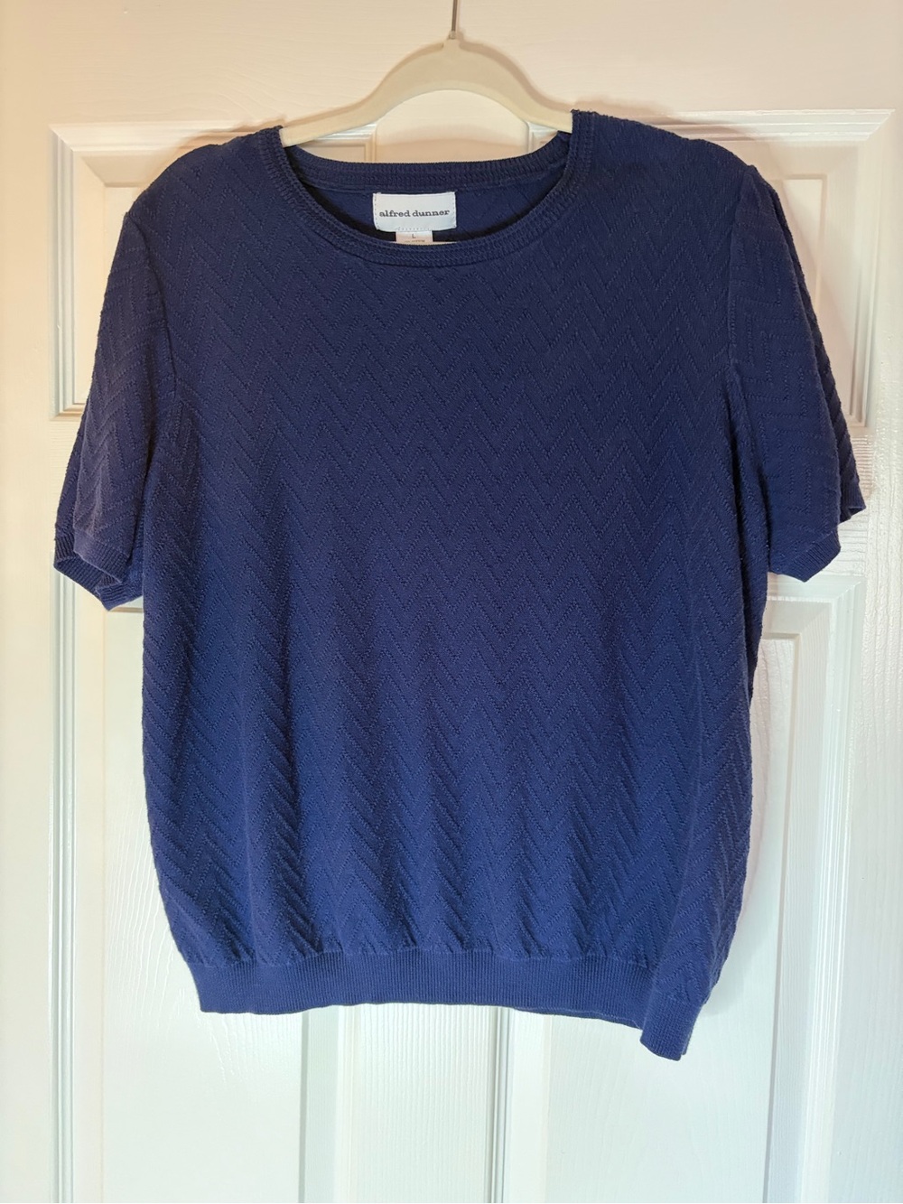 Alfred Dunner Men’s Navy Short-Sleeve Knit Sweater